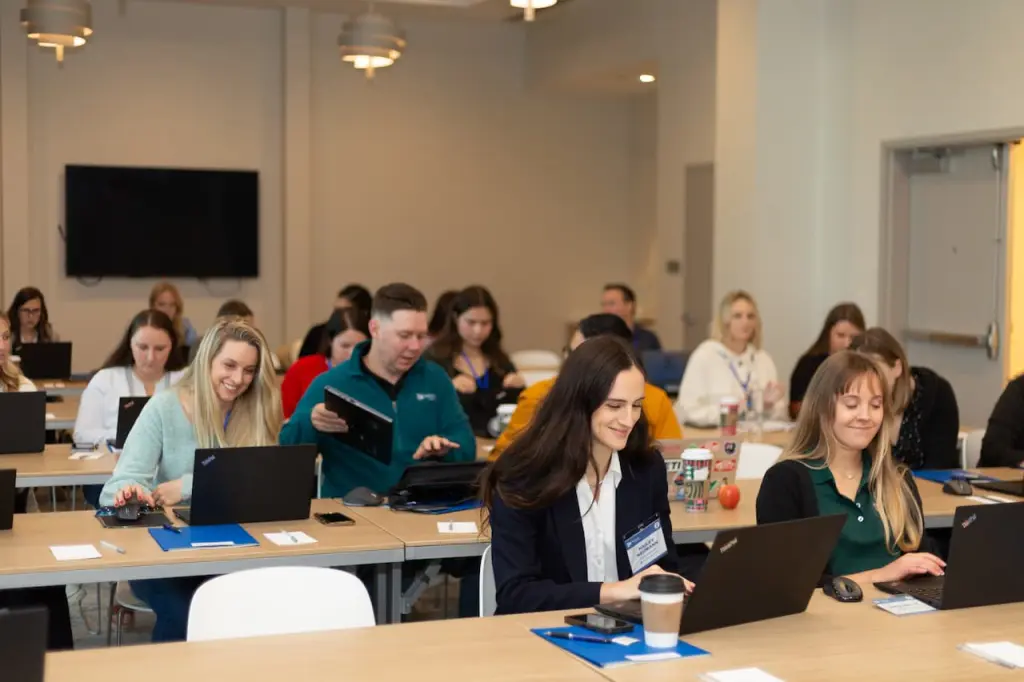 Team members in a meeting.
