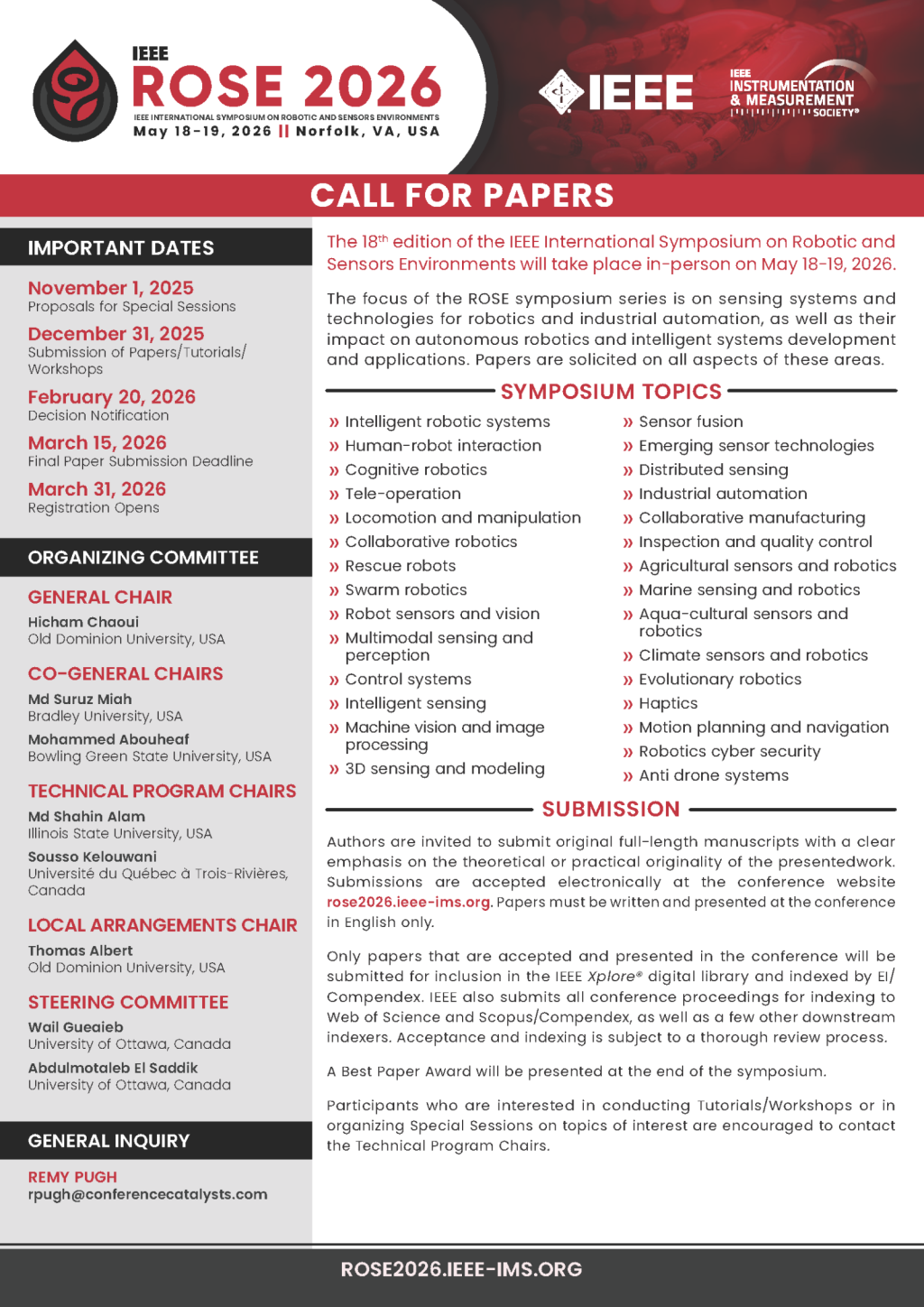 Home | IEEE ROSE 2026