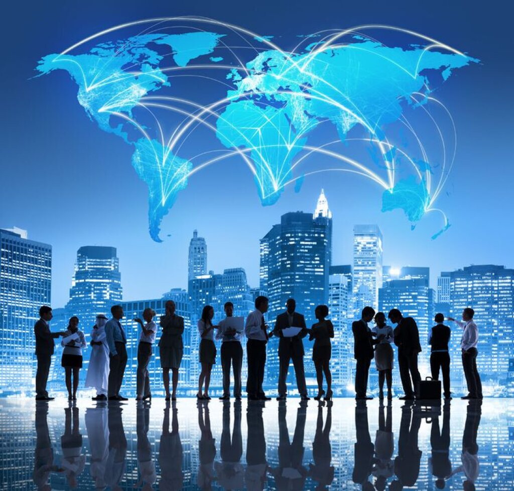 Abstract graphic of people connected worldwide.